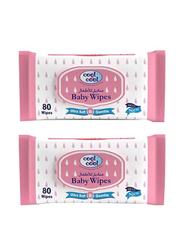 Cool & Cool Baby Wipes Regular, 2 x 80 Pieces