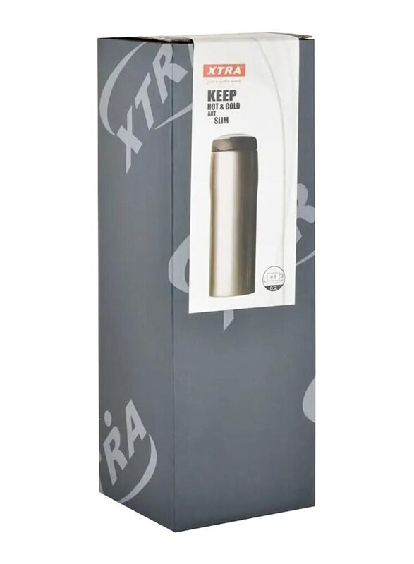 

Curver Xtra Hot & Cold Art Slim Thermos Bottle, 0.5 Ltr, W-0504E, Silver