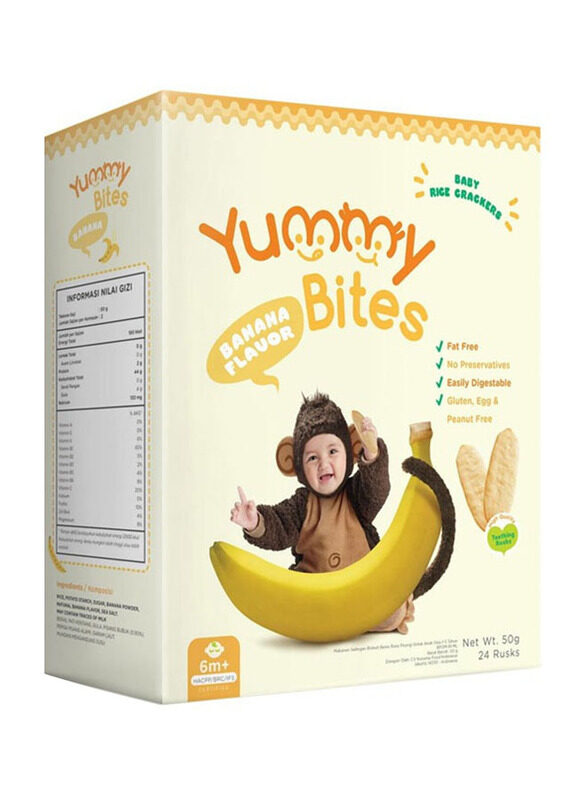 

Yummy Bites Rice Cracker Banana Cereal, 6+ Months, 50g