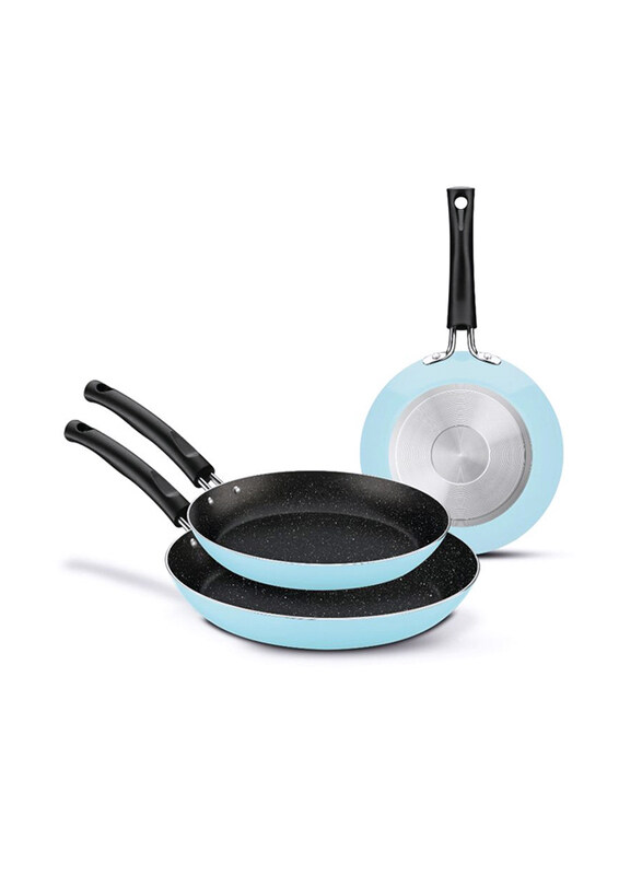 

Tramontina 3-Piece Aluminium Frying Pan Set, Blue/Black