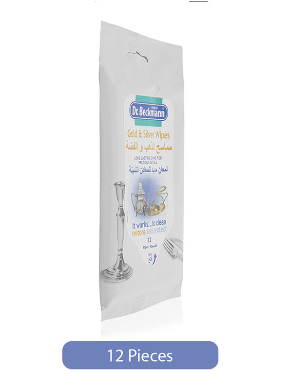 

Dr. Beckmann Gold and Silver Polish Wipes, 12 Pieces