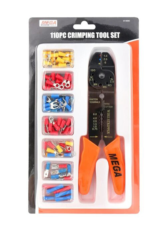 Mega 110-Piece Crimping Tool Set, 18680, Multicolour