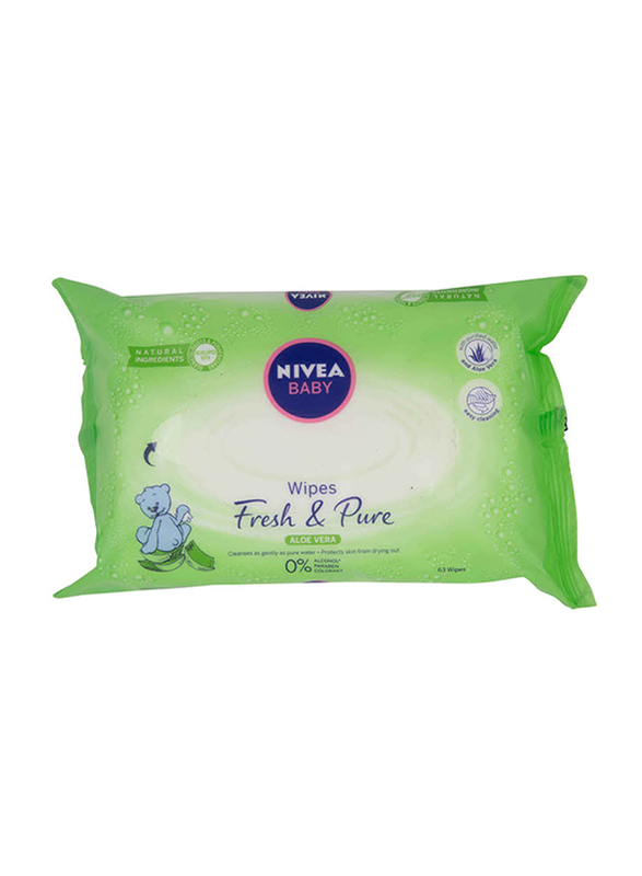 Nivea 63 Wipes Fresh & Pure Baby Wet Wipes