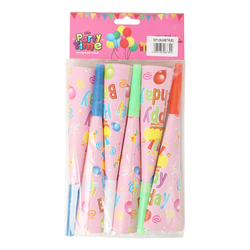 Party Time Paper Horn, 6 Pieces, Assorted