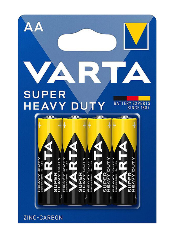 

Varta BL4 AA SuperLife Zinc-Carbon Batteries, 4 Pieces, Yellow