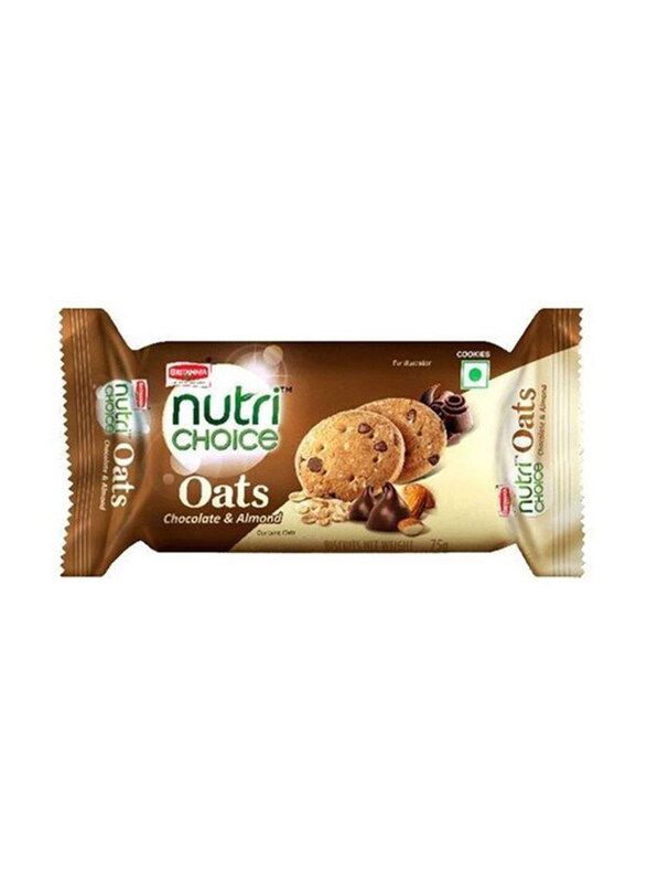 

Britannia Nutrichoice Oats Chocolate And Almond Cookies, 75g