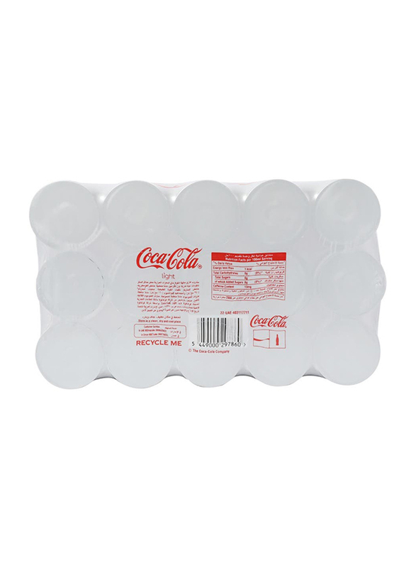 Coca Cola Light Carbonated Soft Drink Cans, 15 x 150ml