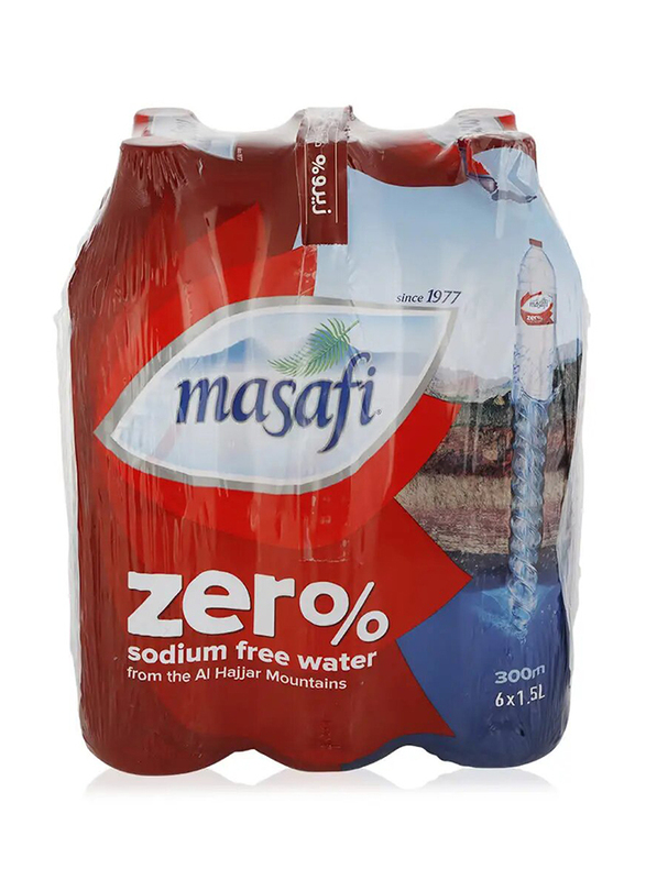 Masafi Zero Sodium Water - 6 x 1.5 Ltr