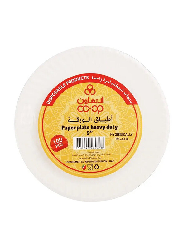 

Co-Op 9 inch Heavy Duty Paper Plate, 100 Pieces