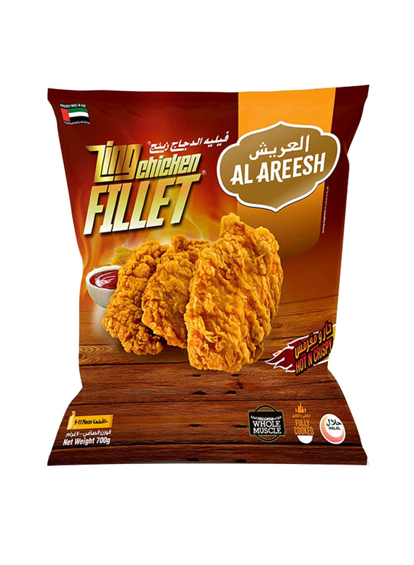 Al Areesh Hot N Crispy Zing Chicken Fillets, 700g