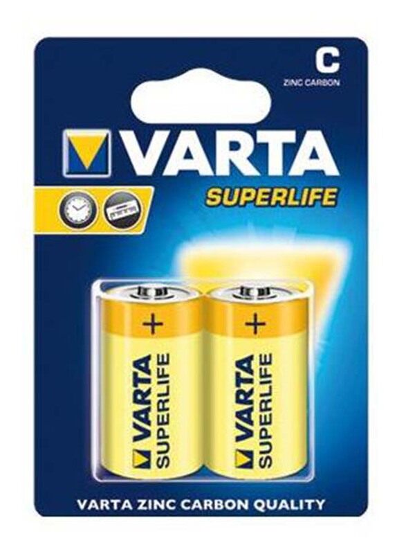 

Varta Superlife C Zine Carbon Batteries, 1.5V, 2 Pieces, Multicolour