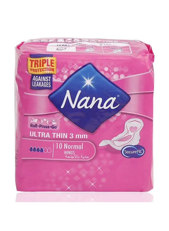 Nana U Ltra Thin Normal Wings Sanitary Pad - 10 Pieces