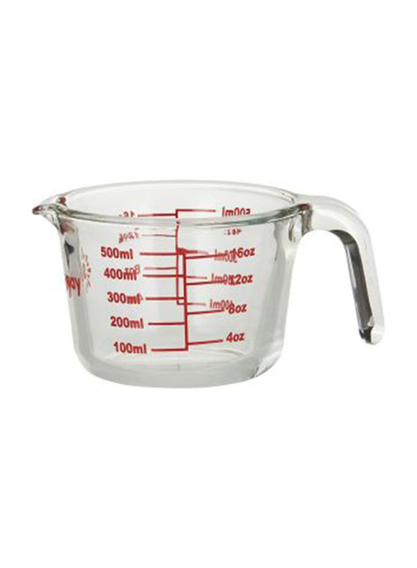 Sunray 500ml Heat Resistant Borosilicate Glass Measuring Cup, Srmc500, Clear