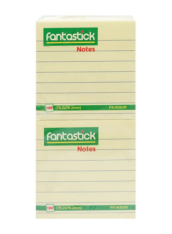 

Fantastick Sticky Notes Rulled, 76.2 x 76.2mm, 12 Pieces