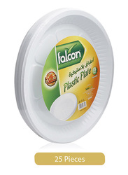 Falcon 26cm 25-Pieces Round Plastic Dinner Plates, White