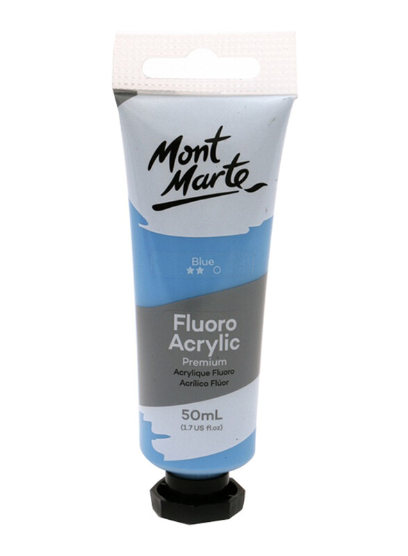 

Mont Marte Fluoro Acrylic Paint, 50ml, Fluorescent Blue