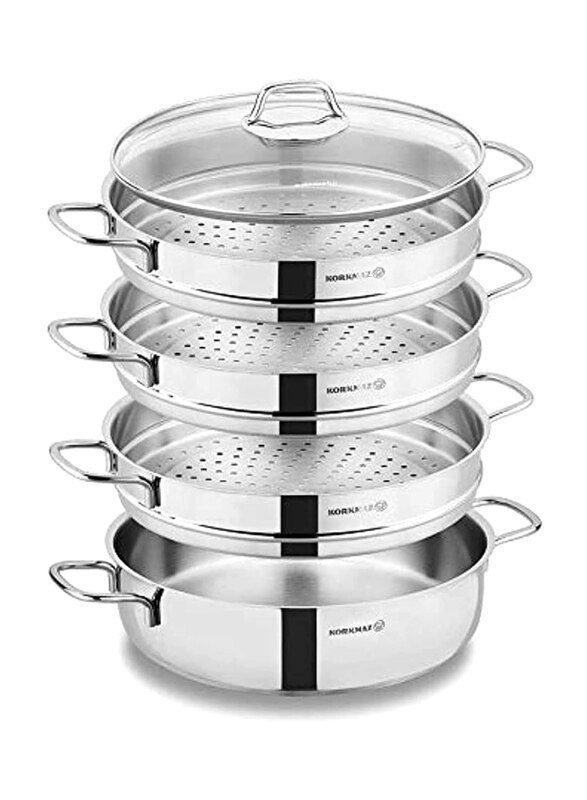 

Korkmaz 6 Quarts Capacity Perla Manti Cookware Set, Silver