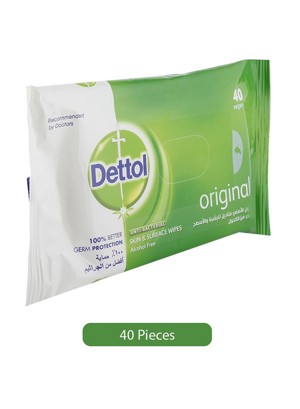 Dettol Original Anti-Bacterial Skin Wipes, 40 Wipes