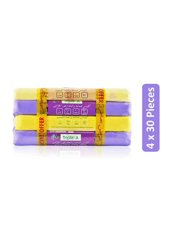 

Triple-A Scented Garbage Bag Roll, 54 x 60 cm, 10 Gallon, 3 x 30 Pieces