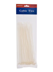 Sirocco Cable Ties, WSH-508NA, 50 Pieces, White