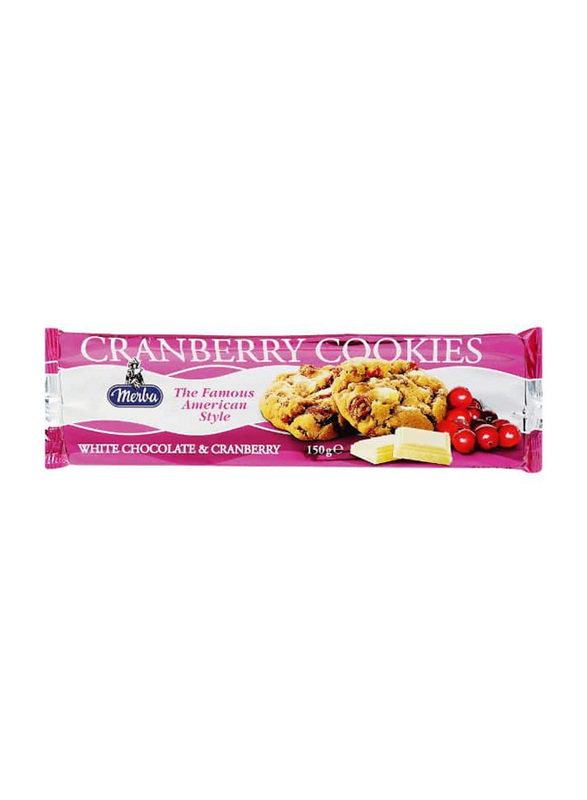 Merba The Famous American Style White Chocolate & Cranberry Cookies, 150g