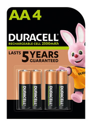 Duracell AA4 Lithium Rechargeable Battery, Multicolour