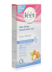 Veet Easy-Gelwax Technology Wax Strip, 20 Strips