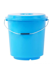 Cosmoplast Plastic Bucket with Lid, 20L, Blue