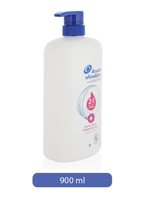 Head & Shoulders Smooth & Silky 2in1 Anti-Dandruff Shampoo with Conditioner for Dry Hair, 900ml