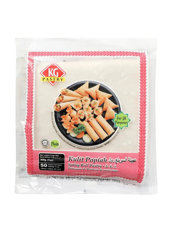 

KG Pastry Kulit Popiah Spring Roll Pastry, 50 Sheets, 200g