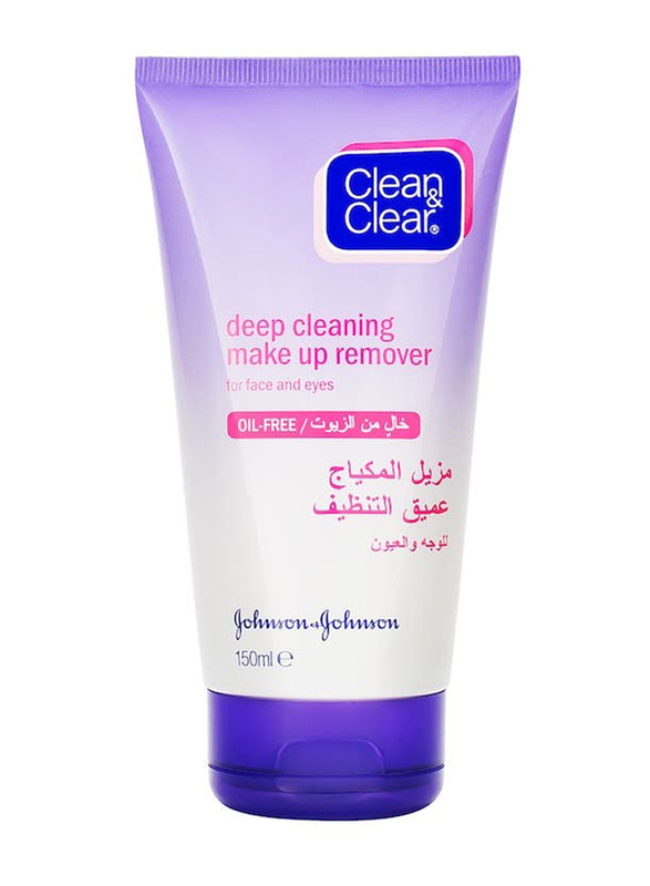 Johnson & Johnson Clean & Clear Deep Cleaning Make Up Remover, 150ml, White