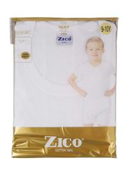 Zico Super Quality 100% Cotton T-Shirt & Half Pant Set for 9-10 Year Kids, 2 Pieces, White