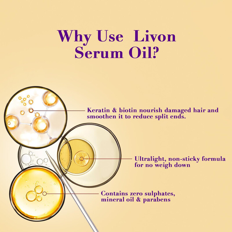 Livon Keratin and Biotin Hair Serum Oil, 100ml