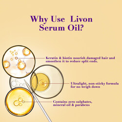 Livon Keratin and Biotin Hair Serum Oil, 100ml