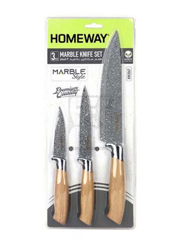 Homeway 3-Piece Marble Knife Set, Biege