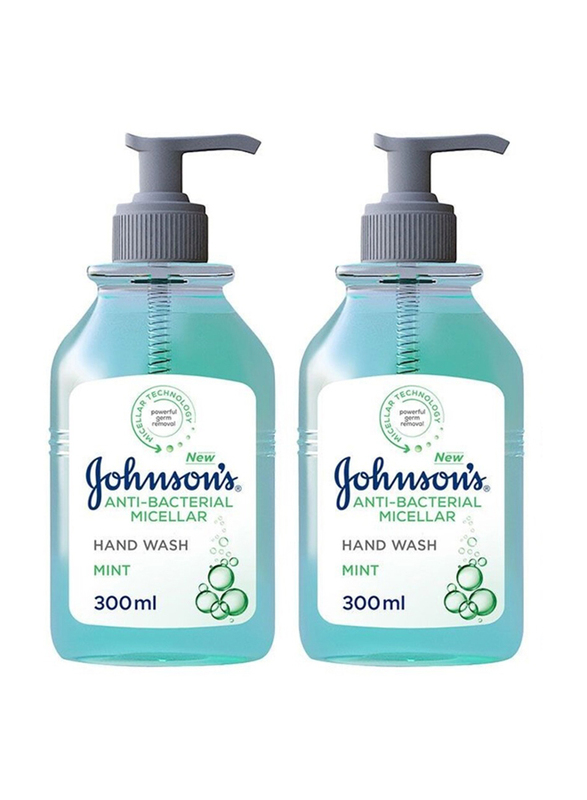 Johnson & Johnson Antibacterial Mint Hand Wash, 2 x 300ml