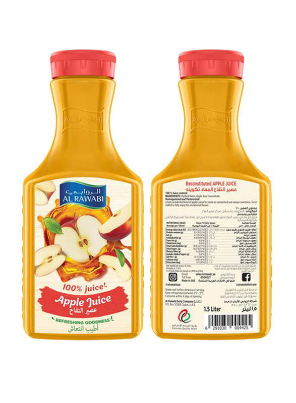 

Al Rawabi No Added Sugar Apple Juice, 1.5 Liters