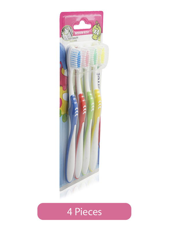 Pierrot Medium Toothbrush, 4 Pieces