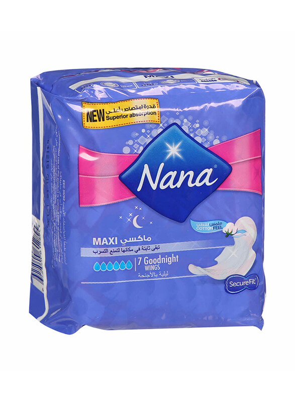 

Nana Maxi Goodnight Wings Sanitary Pads - 7 Pieces