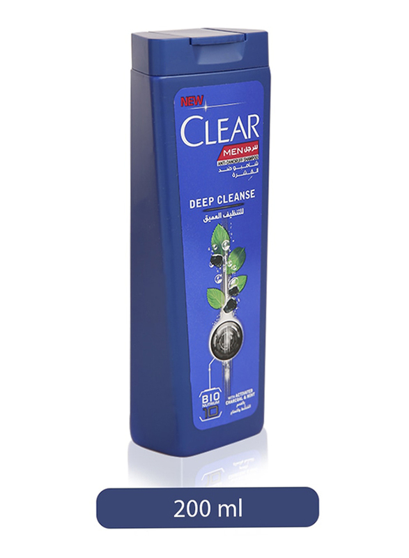 Clear Men's Deep Cleanse Anti-Dandruff Shampoo for Oily Hair, 200ml