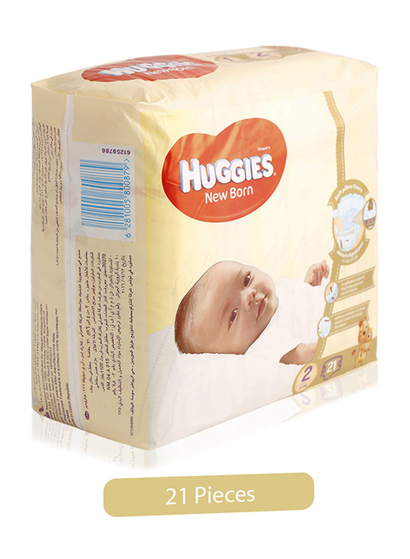 Huggies Size 2 New Born Baby Diapers for Babies, 21 Pieces