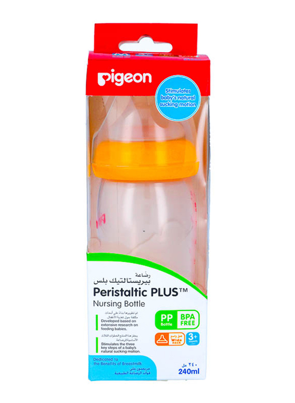Pigeon Nursing Bottle with Wide Neck, 240ml, Clear