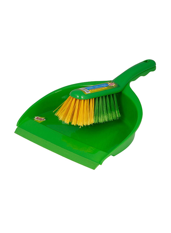 3M Dust Pan And Brush with Rubber Set, Green