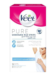 Veet Underarm Wax Sensitive Skin, 16 Strips