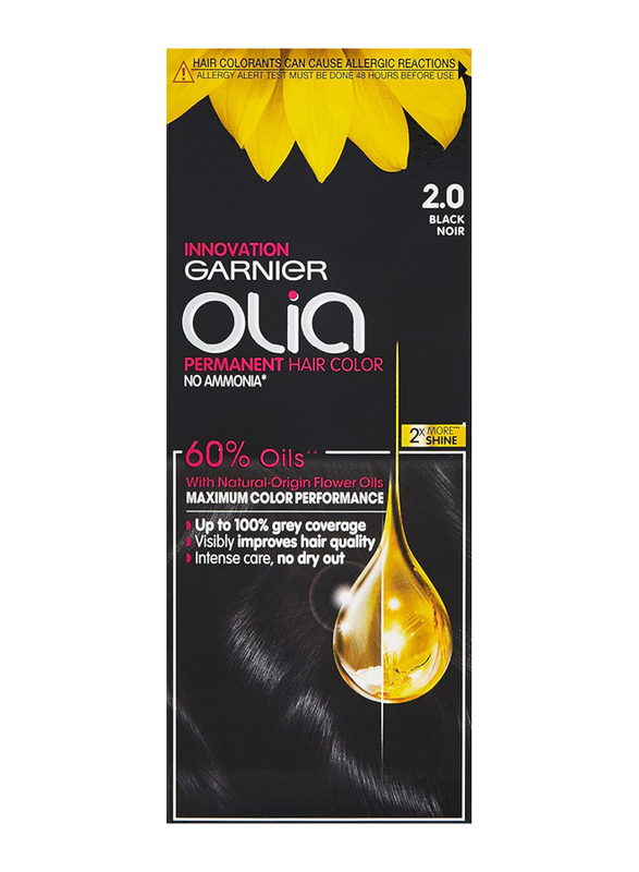 Garnier Olia Oil Powered Permanent Hair Color, 1.0 Black