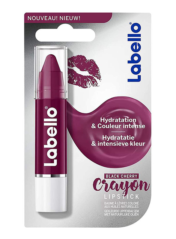 Labello Crayon Lipstick, 3gm, Black Cherry, Purple