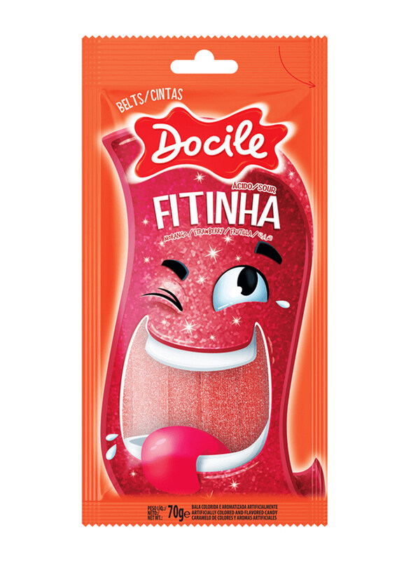 

Docile Sour Fitinha Strawberry Jelly Sticks, 70g