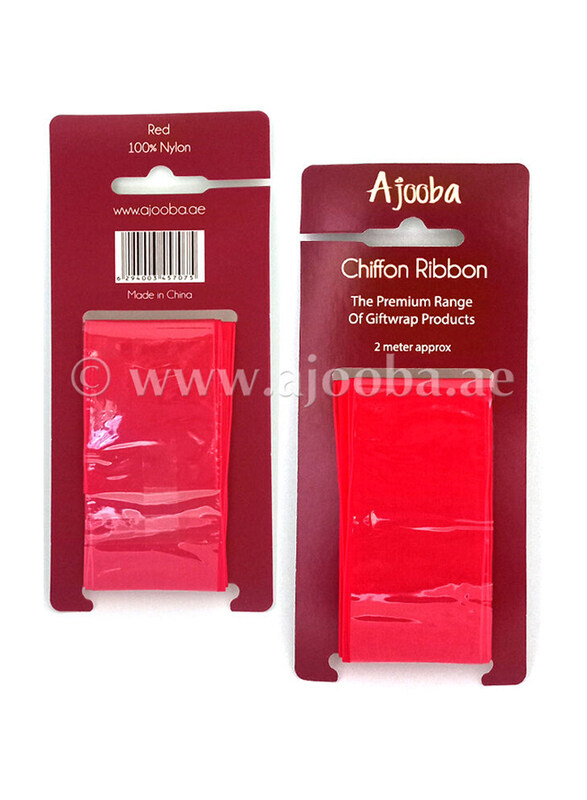 

Ajooba 2 Meter Chiffon Ribbon for Gift Wrapping, Red