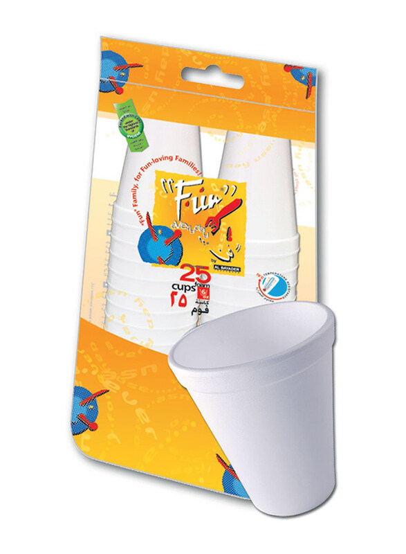 

Fun 25-Piece 6 Oz Disposable Foam Cup Set, White