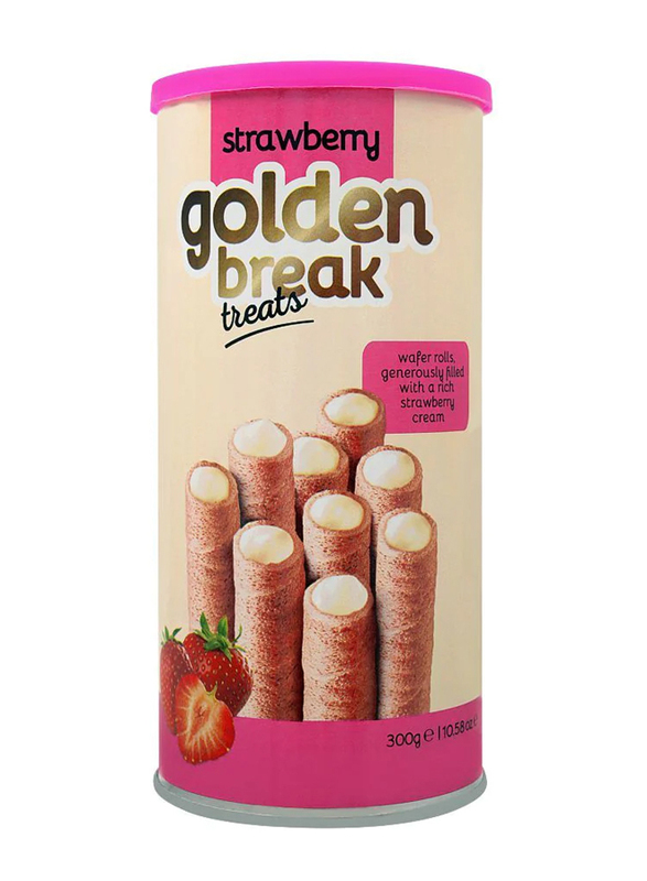 

Golden Break Strawberry Cream Filling Wafer Rolls, 300g